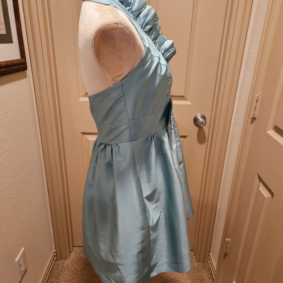 ALFRED SUNG Ruffled Halter Neck Sleeveless Cocktail Dress Sz 6 - Picture 5 of 5